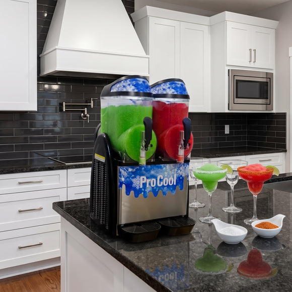 Double Bowl Commercial Frozen Drink Margarita Machine | Dual 3.2 Gal (12L) Bowls