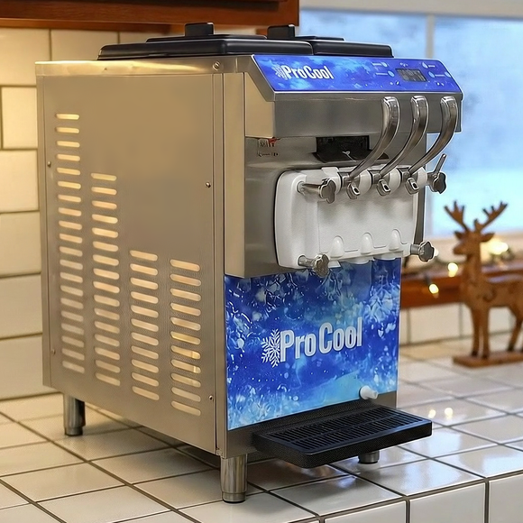 Dual Cylinder Commercial Soft Serve Machine — Two Flavors + Twist, 4 Operating Modes, Dual Refrigerated Hoppers, Digital Controls, Stainless Steel | PCL-2